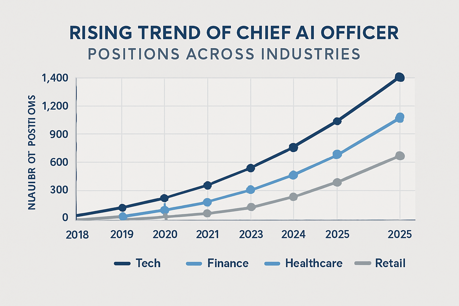 Impact measurement framework showing the different metrics and approaches for tracking the organizational impact of the CAIO